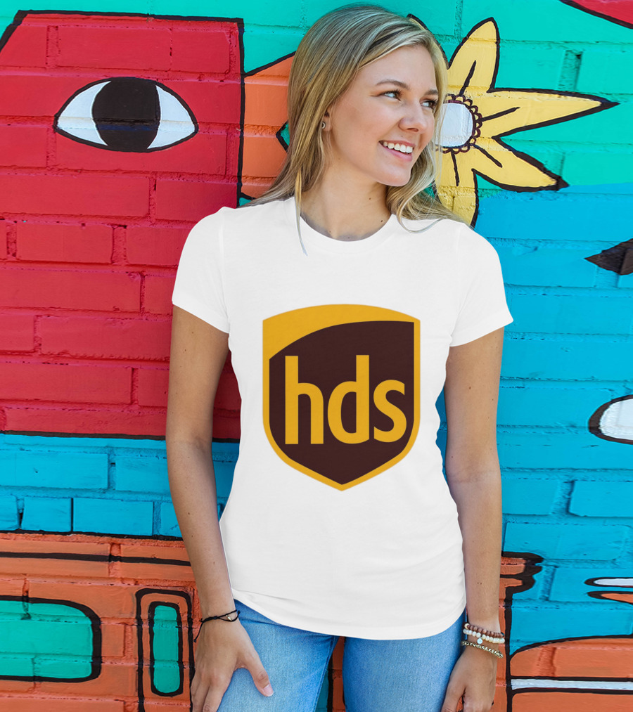 HDS Shield Emblem Brown And Yellow Branding T-Shirt