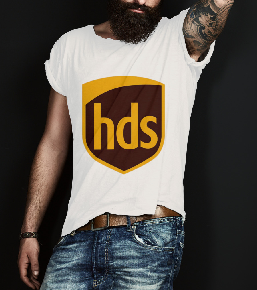 HDS Shield Emblem Brown And Yellow Branding T-Shirt