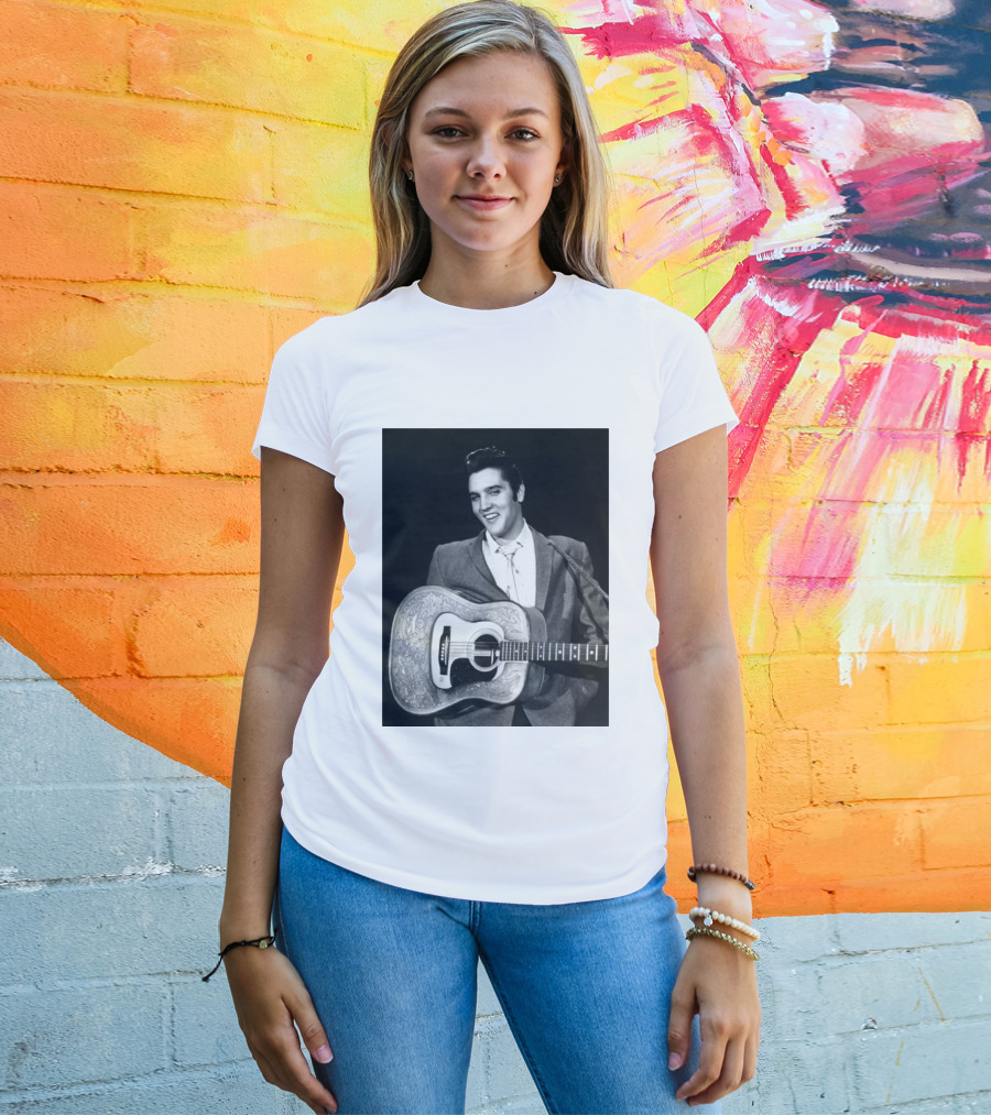 Elvis Presley Rock And Roll Iconic 1956 Style With Guitar T-Shirt