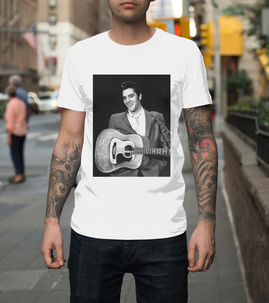 Elvis Presley Rock And Roll Iconic 1956 Style With Guitar T-Shirt