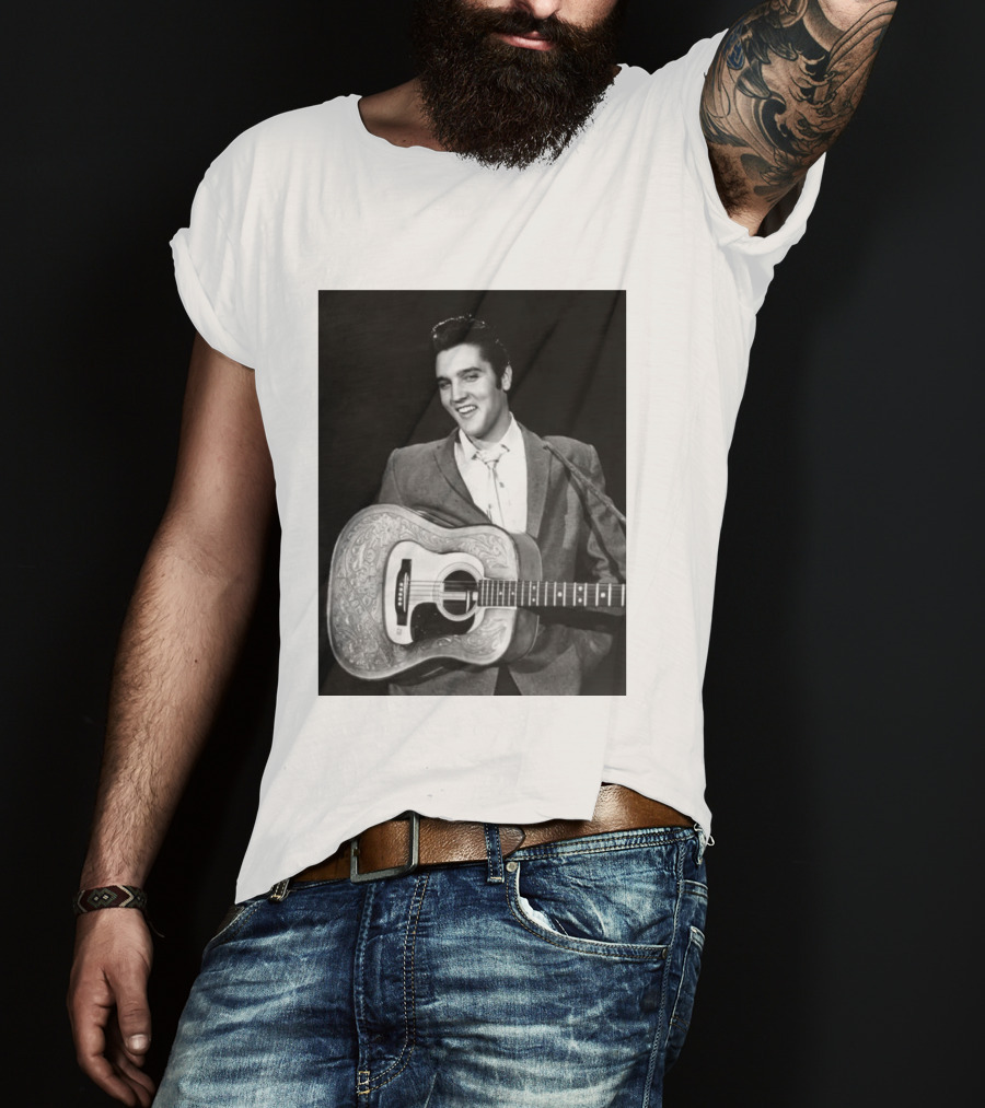 Elvis Presley Rock And Roll Iconic 1956 Style With Guitar T-Shirt