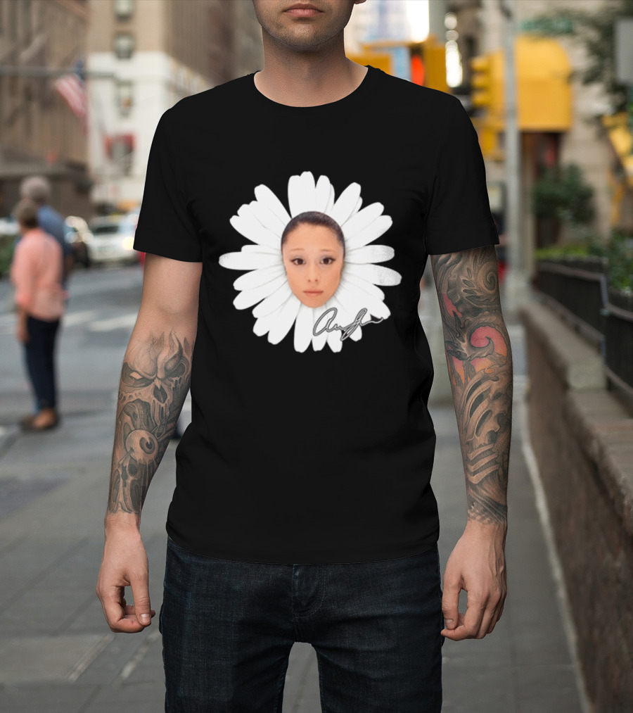 Ariana Petal Daisy Meme Face Cute Signature T-Shirt