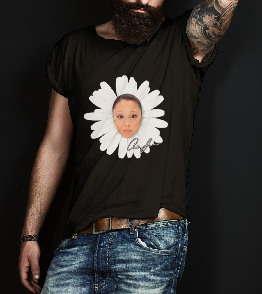 Ariana Petal Daisy Meme Face Cute Signature T-Shirt