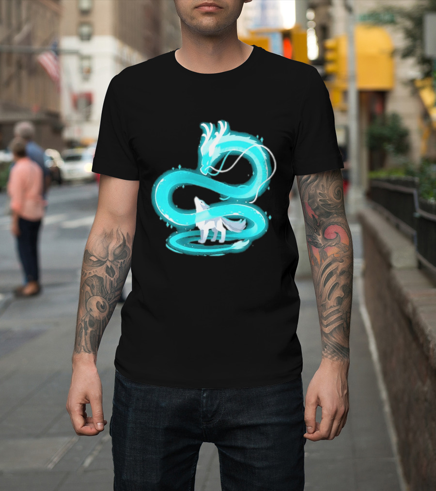 Esprit De La Lune Dragon And Wolf T-Shirt
