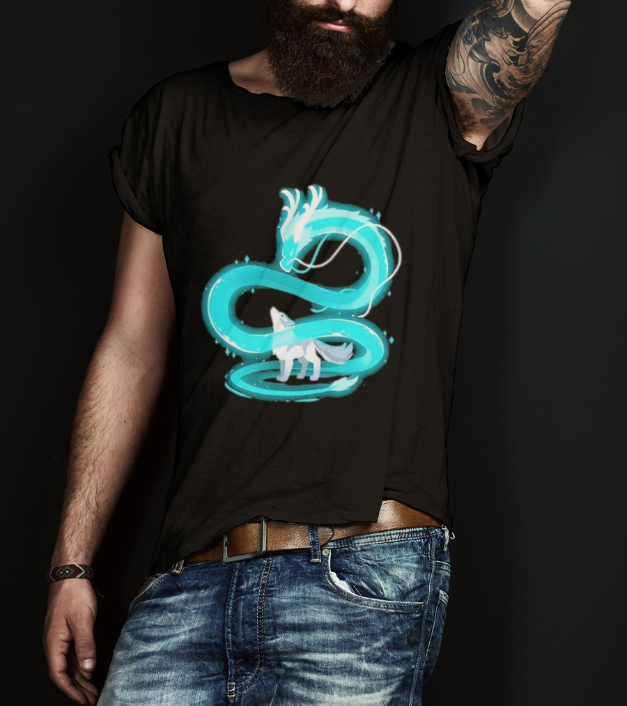 Esprit De La Lune Dragon And Wolf T-Shirt