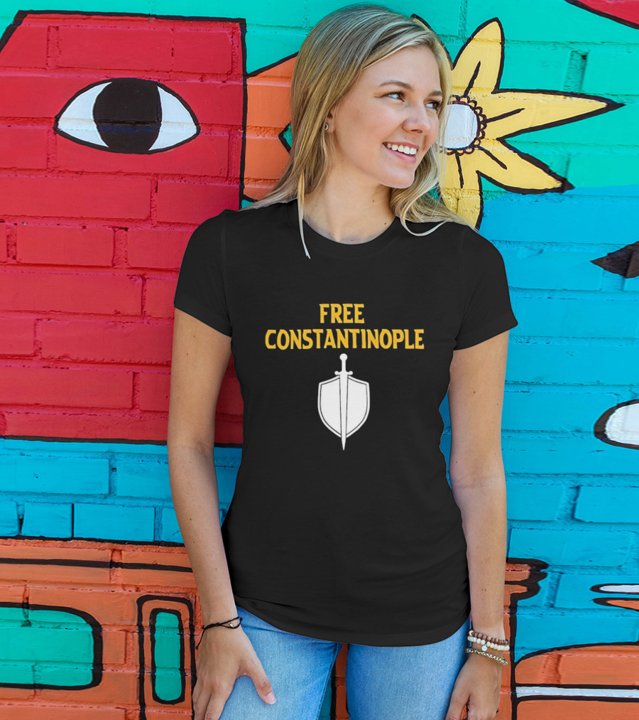 Free Constantinople Byzantine Sword Shield T-Shirt