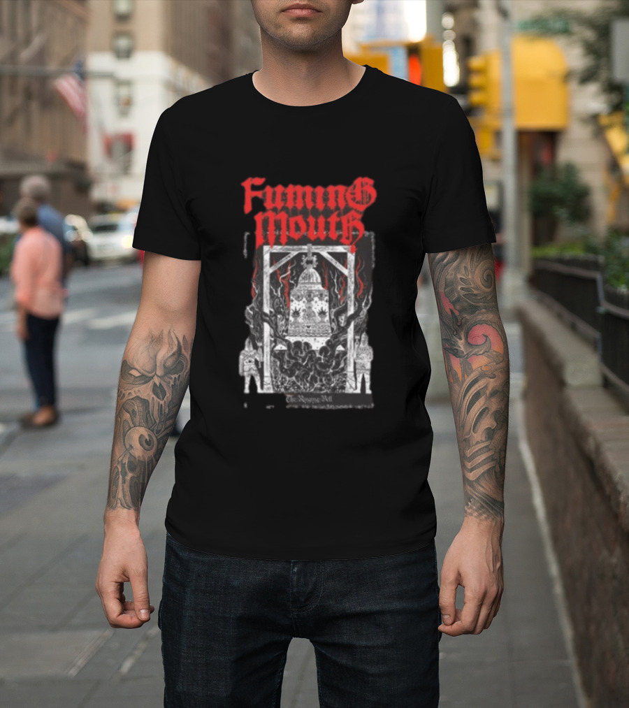 Fuming Mouth Grave Stench Bell Gothic T-Shirt