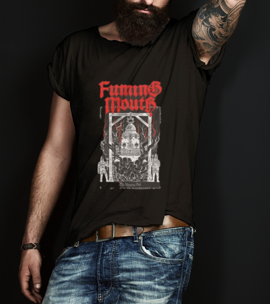 Fuming Mouth Grave Stench Bell Gothic T-Shirt