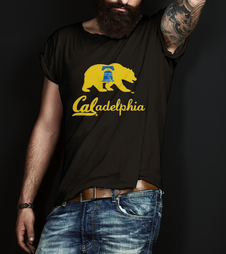 Caladelphia California Bear With Liberty Bell T-Shirt