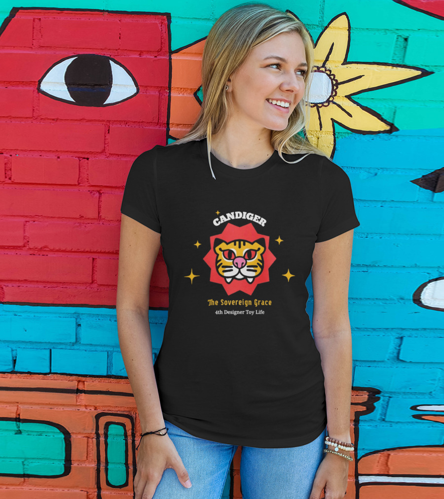 Candiger Sovereign Grace 4th Designer Toy Life Tiger Face T-Shirt