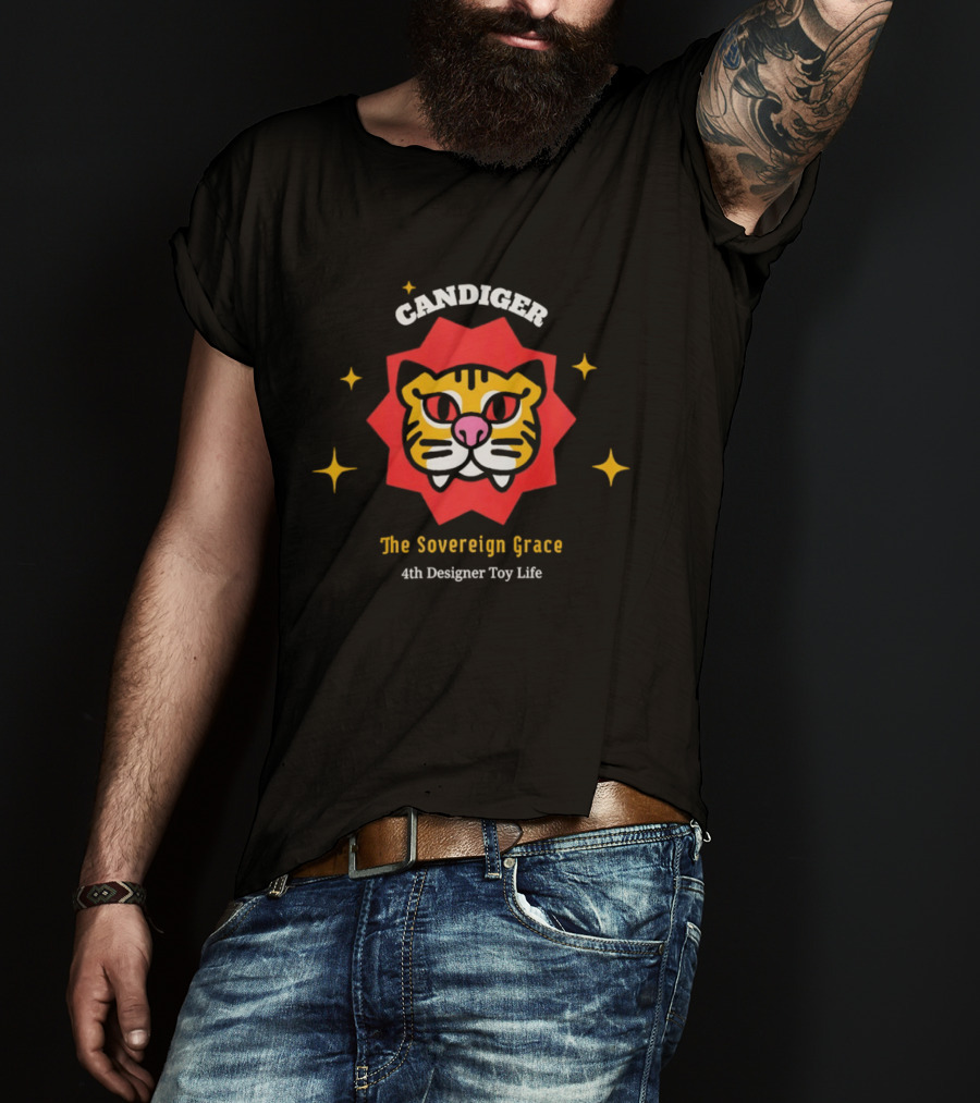 Candiger Sovereign Grace 4th Designer Toy Life Tiger Face T-Shirt