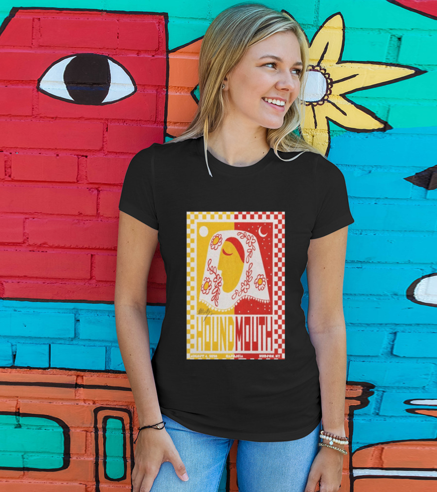 Houndmouth Concert Basilica Hudson NY August 4 2026 Moon Stars Flowers T-Shirt