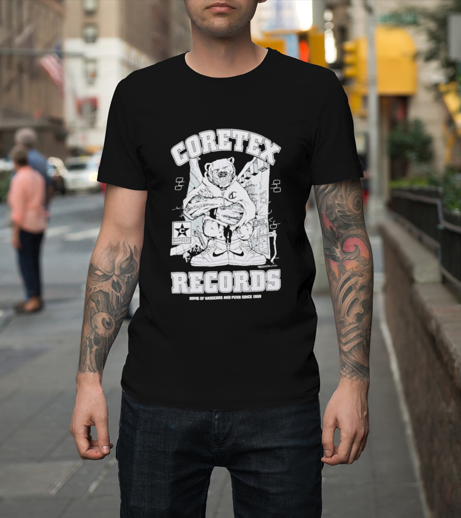 Coretex Records Home Of Hardcore And Punk Bear Illustration Since 1988 T-Shirt