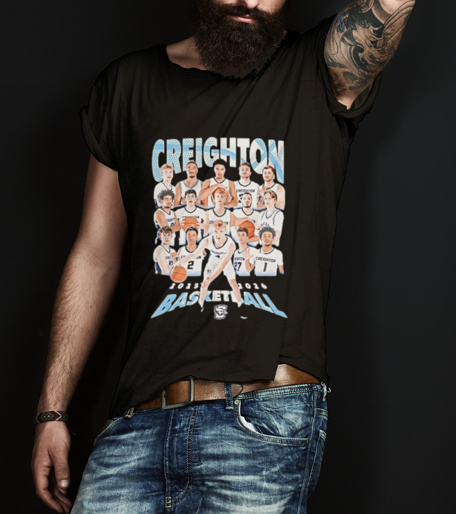 Creighton 2026 Basketball Team Players Roster T-Shirt