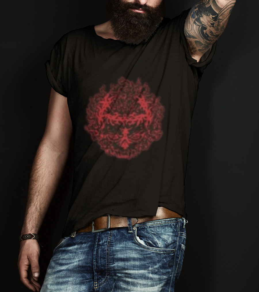 Daze Store Bloodshed Skull Red Floral Skull T-Shirt
