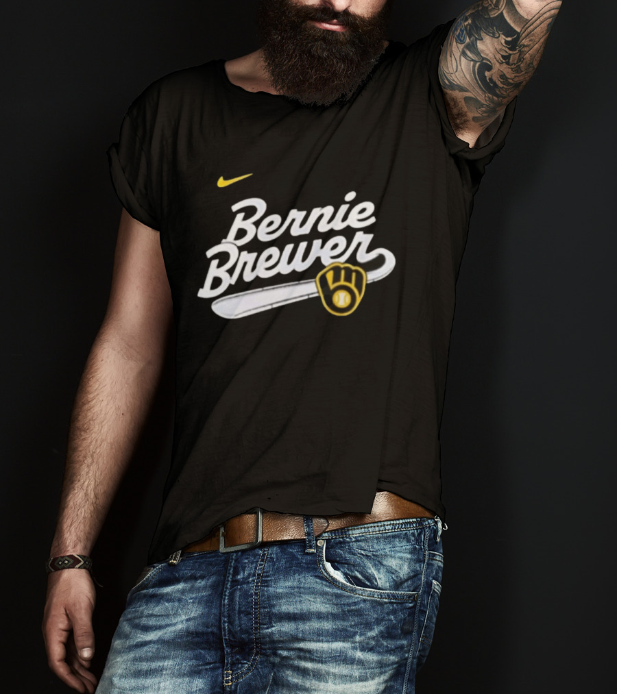 Bernie Brewer Milwaukee Brewers Iconic Bat And Ball Nike T-Shirt