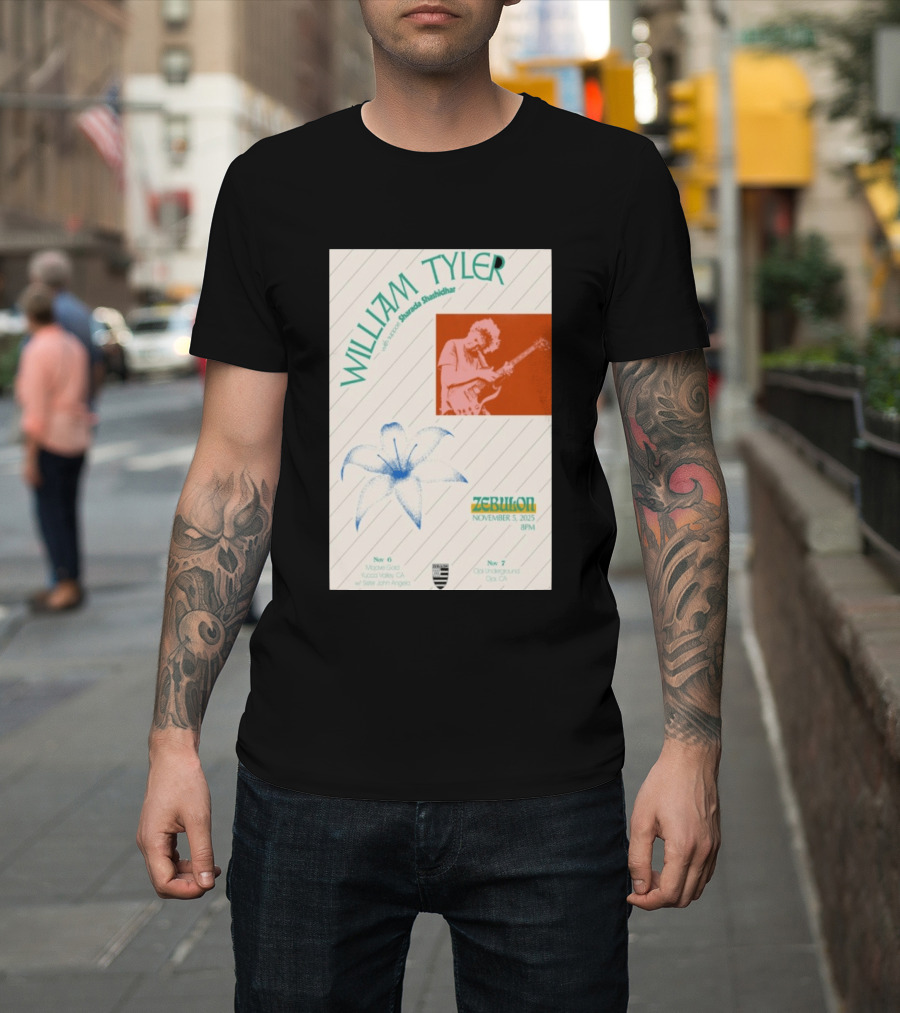 William Tyler Shazhad Shashidhar Zebulon California Concert November 5 6 7 2025 Mohave Gold Ojai Underground T-Shirt
