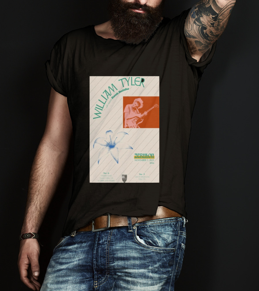 William Tyler Shazhad Shashidhar Zebulon California Concert November 5 6 7 2025 Mohave Gold Ojai Underground T-Shirt