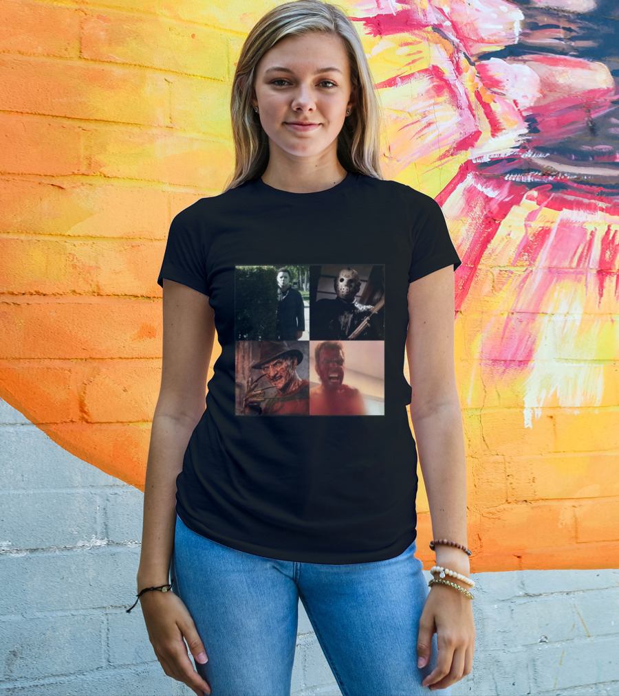 Perez Hilton Icons Horror Movie Legends Freddy Jason Michael Myers T-Shirt