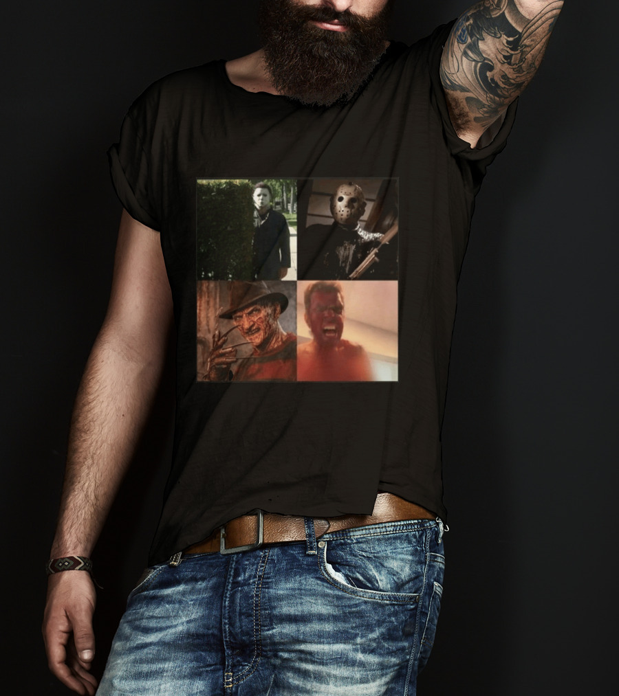 Perez Hilton Icons Horror Movie Legends Freddy Jason Michael Myers T-Shirt