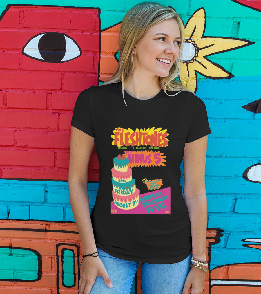 The Fleshtones And The Minus 5 Bowery Ballroom NYC August 7 Todd Gayford Fellers 2026 T-Shirt