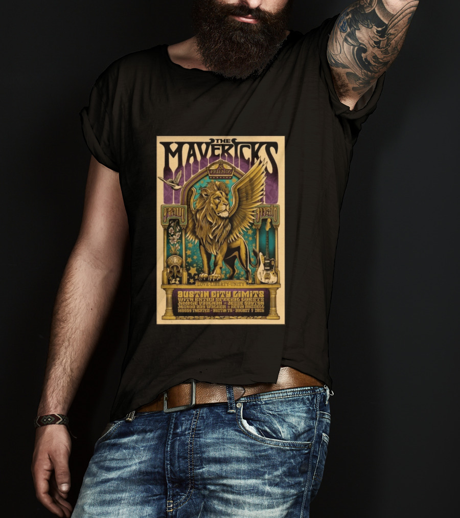 The Mavericks Austin City Limits Tour August 7 2026 Moody Theater Texas Music Concert T-Shirt
