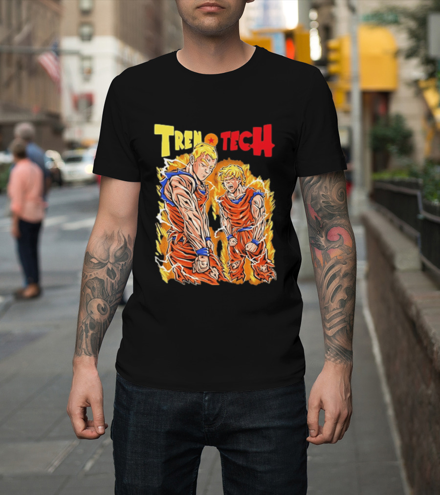 Tren Tech Dragon Ball Z Super Saiyan Goku Transformation Energy Burst T-Shirt