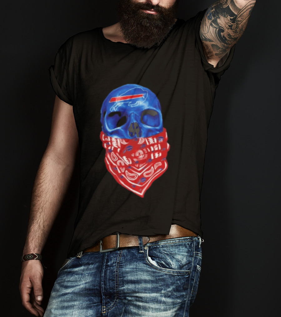 Outlaw Skull Gang Buffalo Bills Bandana Face Covering Trend T-Shirt