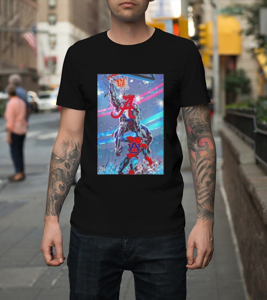 Alabama Crimson Tide Venom Dunking On Auburn Tigers Spider Basketball Rivalry T-Shirt