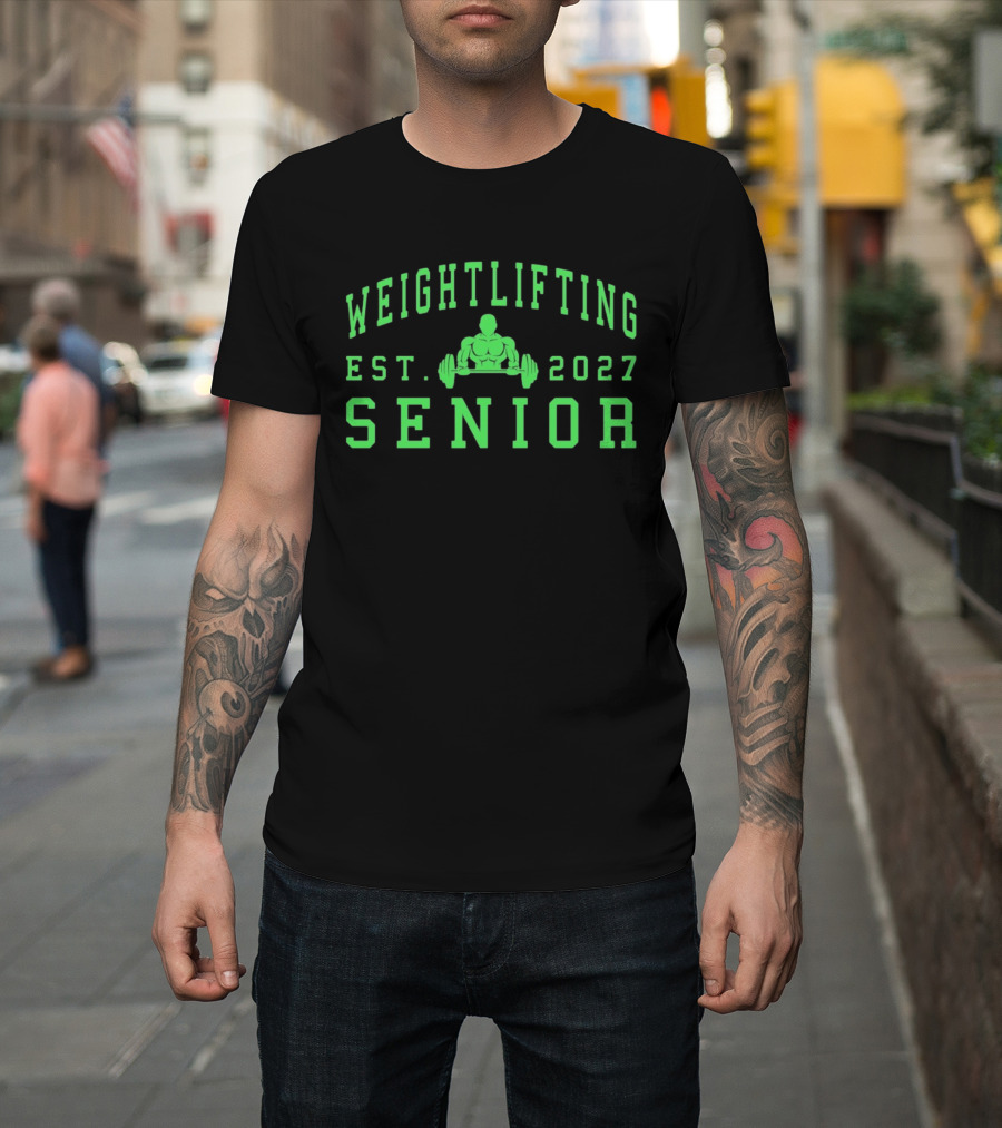 Weightlifting Senior Est 2027 Bodybuilding Gym Essentials T-Shirt