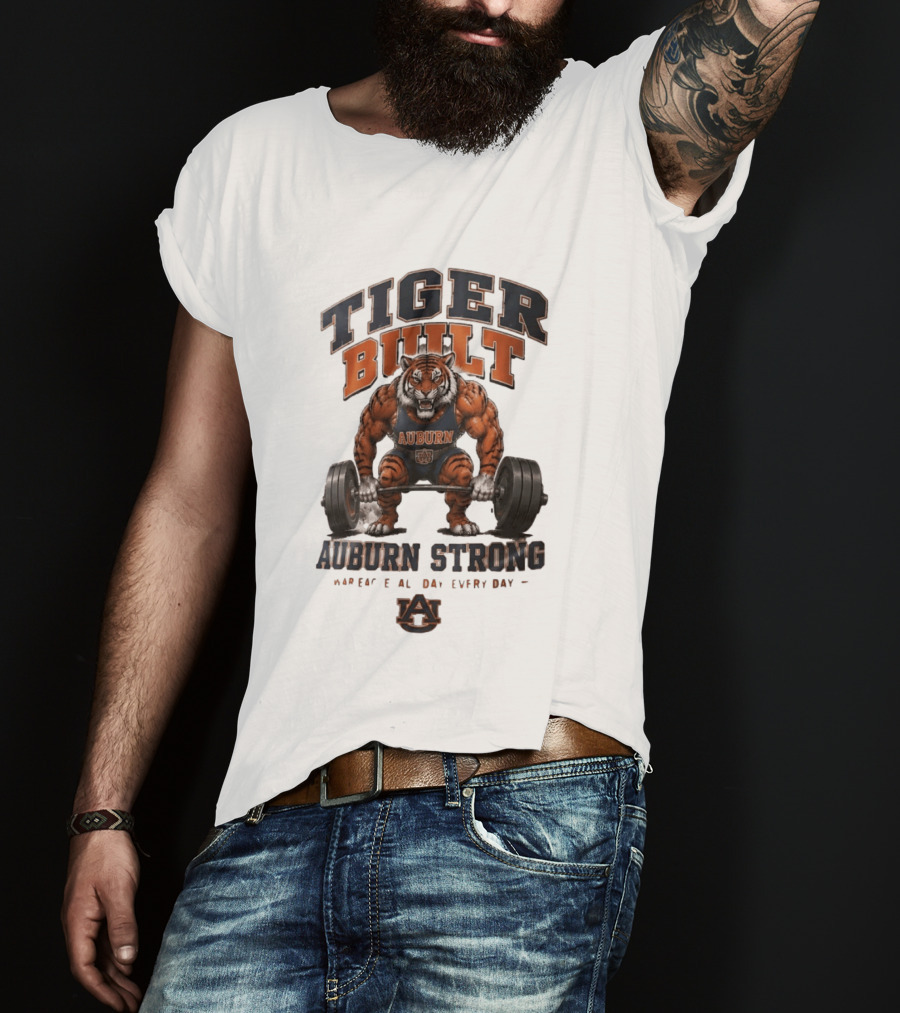 Auburn Tigers Tiger Built Auburn Strong War Eagle Everyday T-Shirt