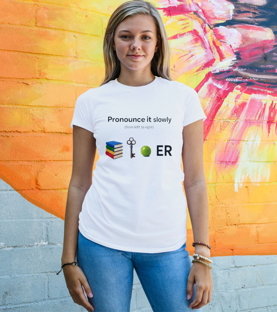 Pronounce It Slowly Books Key Lime ER Puzzle T-Shirt