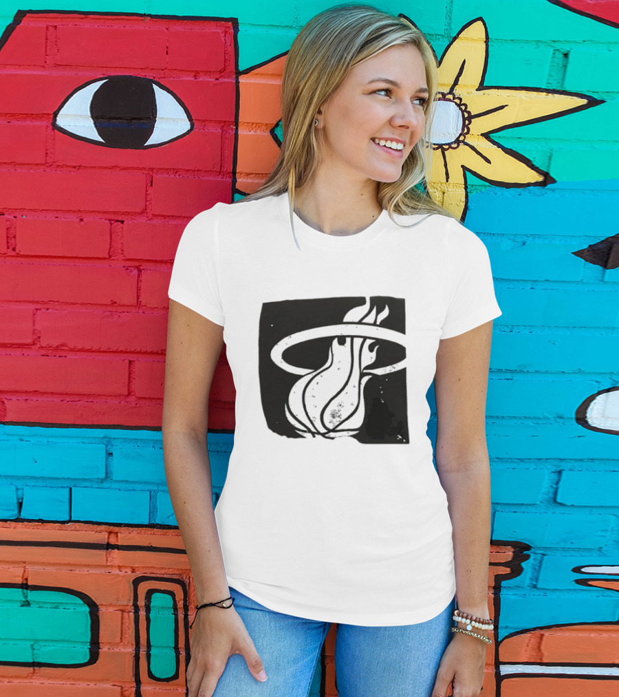 Miami Heat Basketball NBA Iconic Flaming Ball T-Shirt