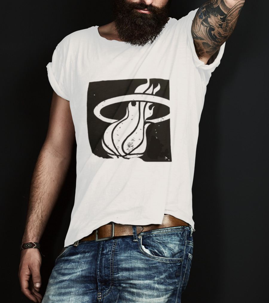 Miami Heat Basketball NBA Iconic Flaming Ball T-Shirt