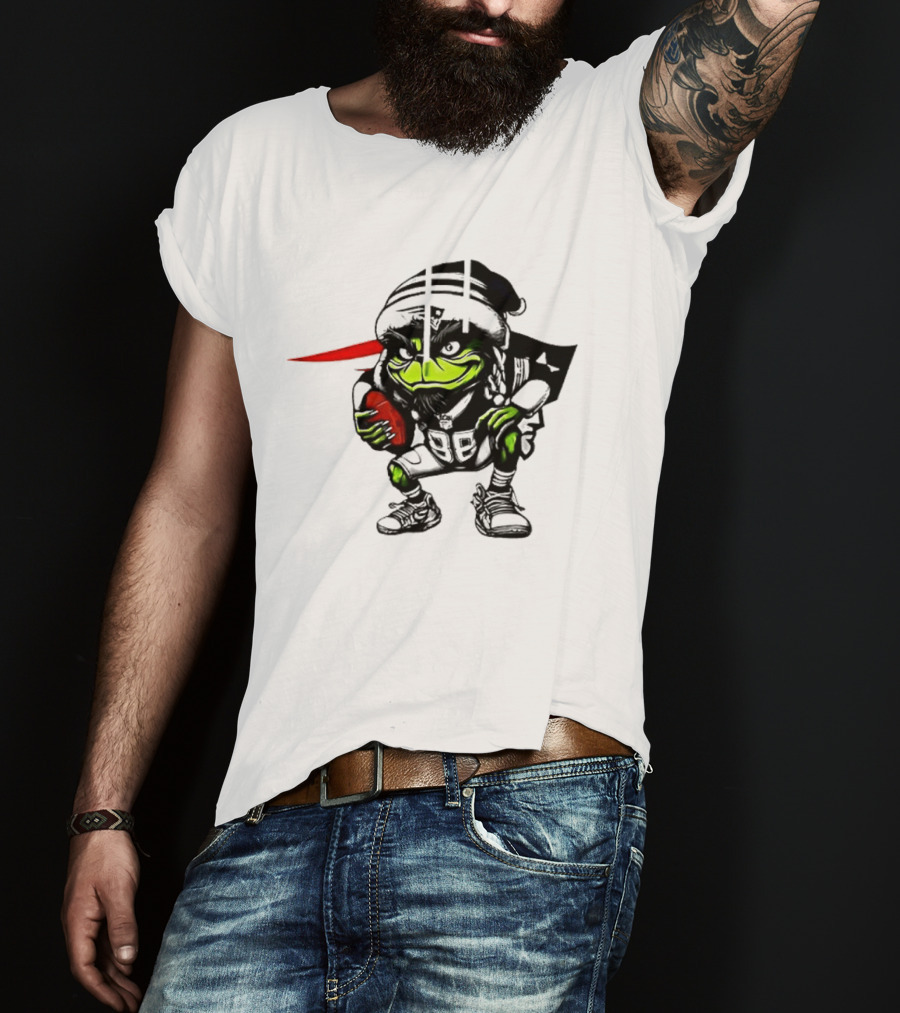 New England Patriots Grinch Christmas Football Collaboration T-Shirt