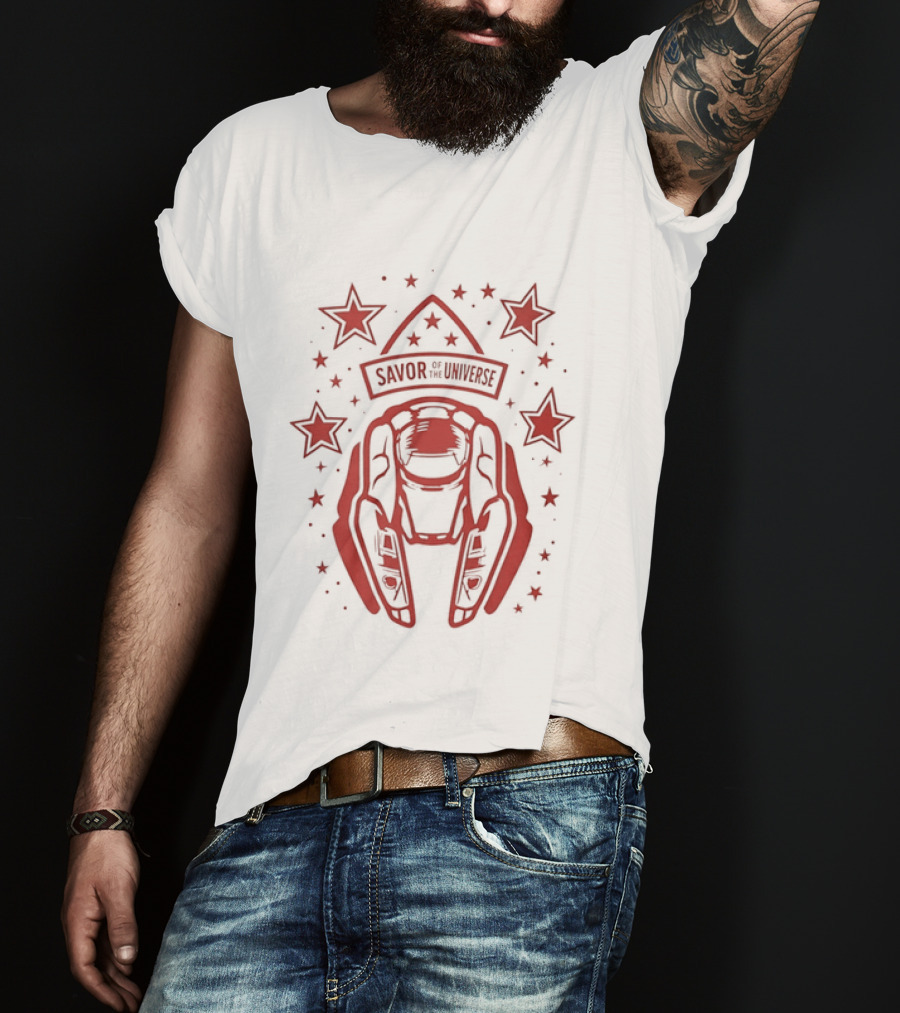 Savor Space Helmet Astronaut Starry Universe Adventure T-Shirt