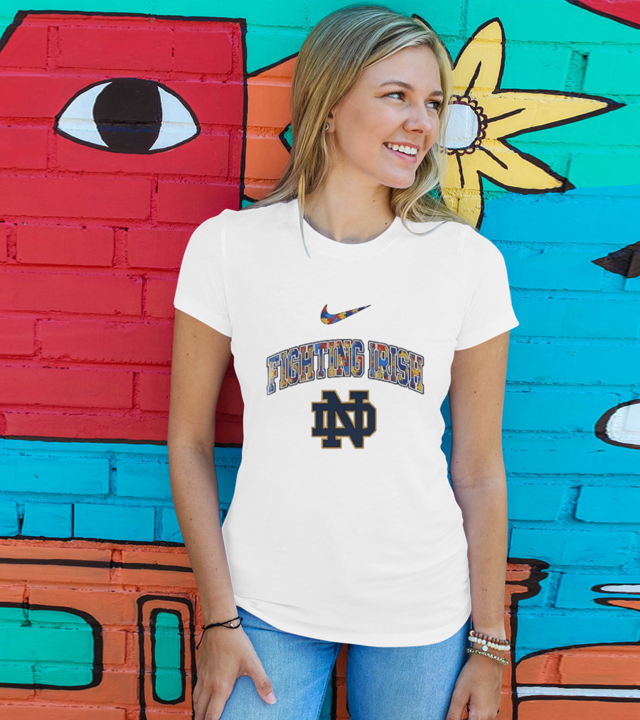 Notre Dame Fighting Irish Nike Autism Awareness Puzzle T-Shirt