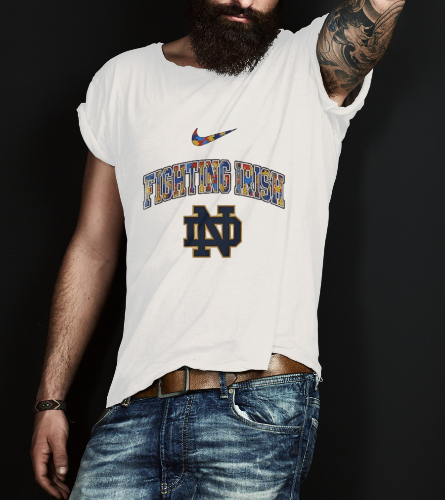 Notre Dame Fighting Irish Nike Autism Awareness Puzzle T-Shirt