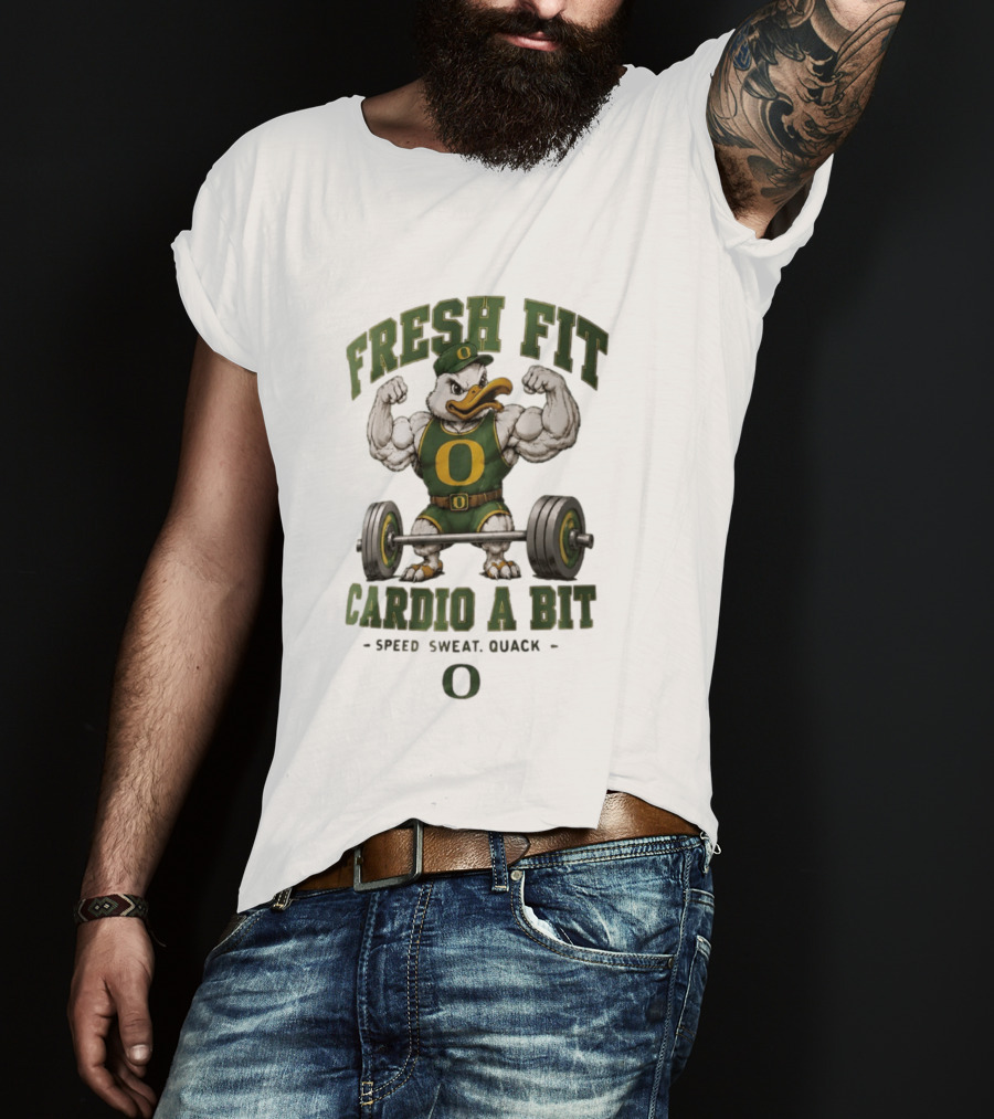 Oregon Ducks Fresh Fit Muscle Mascot Cardio Speed Sweat Quack T-Shirt