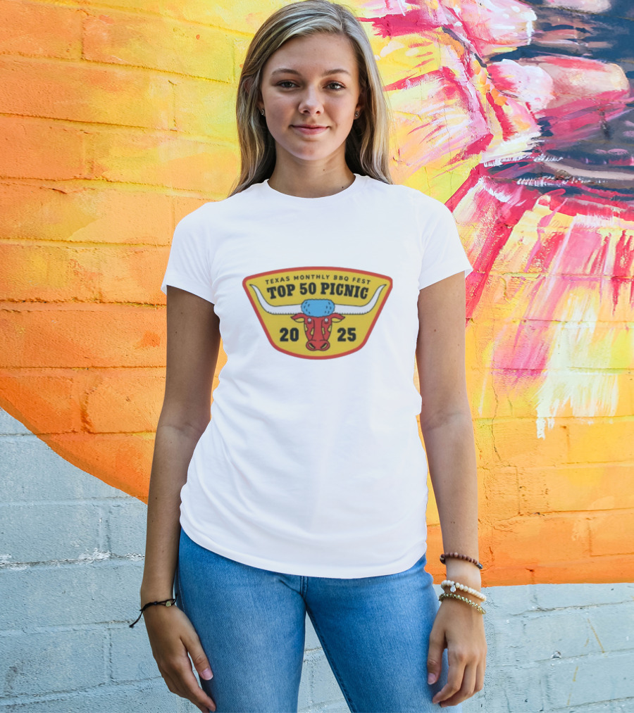 Texas Monthly BBQ Fest Top 50 Picnic 2025 Longhorn T-Shirt