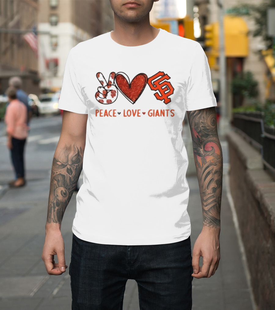 Peace Love Giants San Francisco Baseball Team T-Shirt
