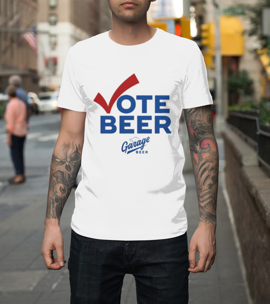 Vote Beer Garage Beer 2025 Checkmark Original T-Shirt