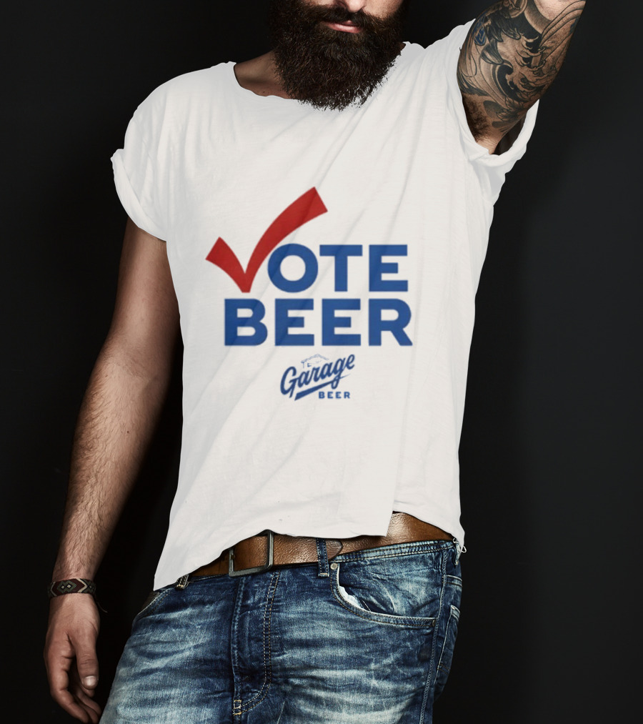 Vote Beer Garage Beer 2025 Checkmark Original T-Shirt