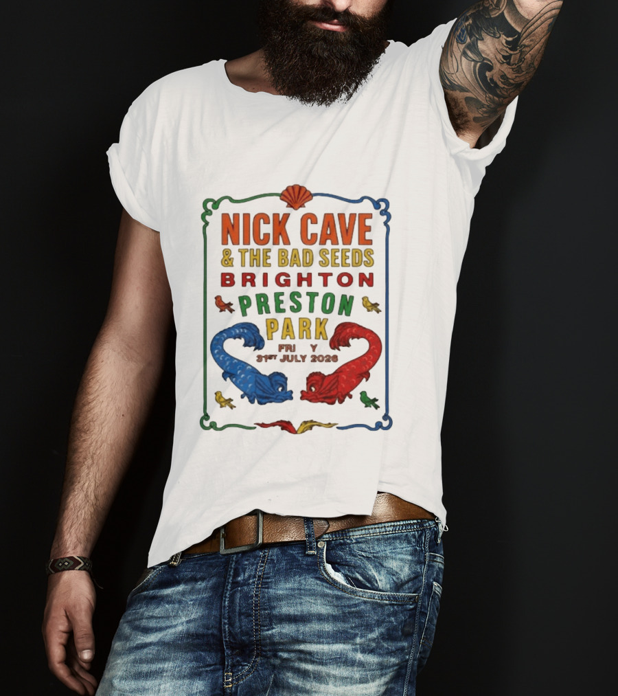 Nick Cave & The Bad Seeds Brighton Preston Park 31 July 2026 Colorful Dragons T-Shirt