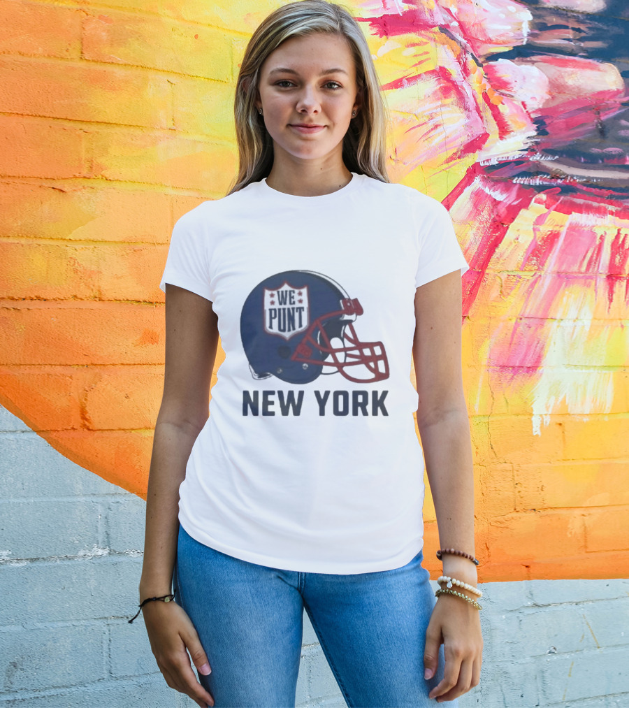 New York Giants Helmet We Punt Football Sports Fan T-Shirt