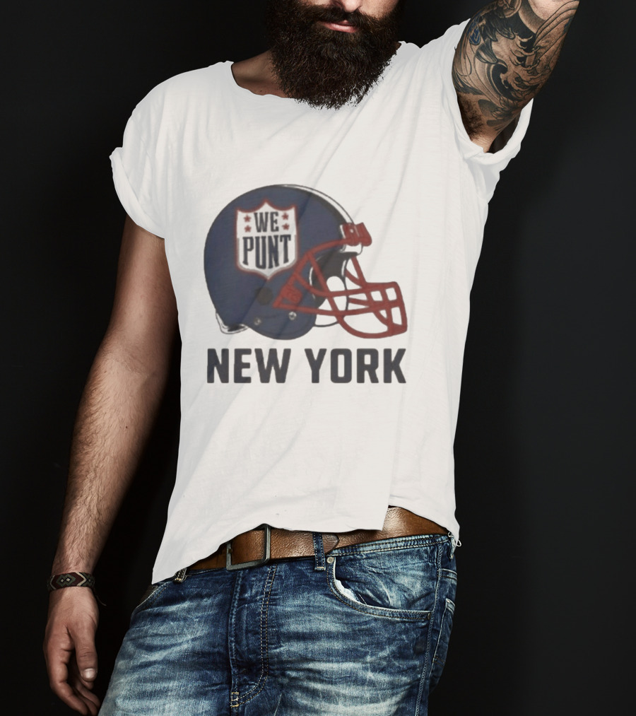 New York Giants Helmet We Punt Football Sports Fan T-Shirt