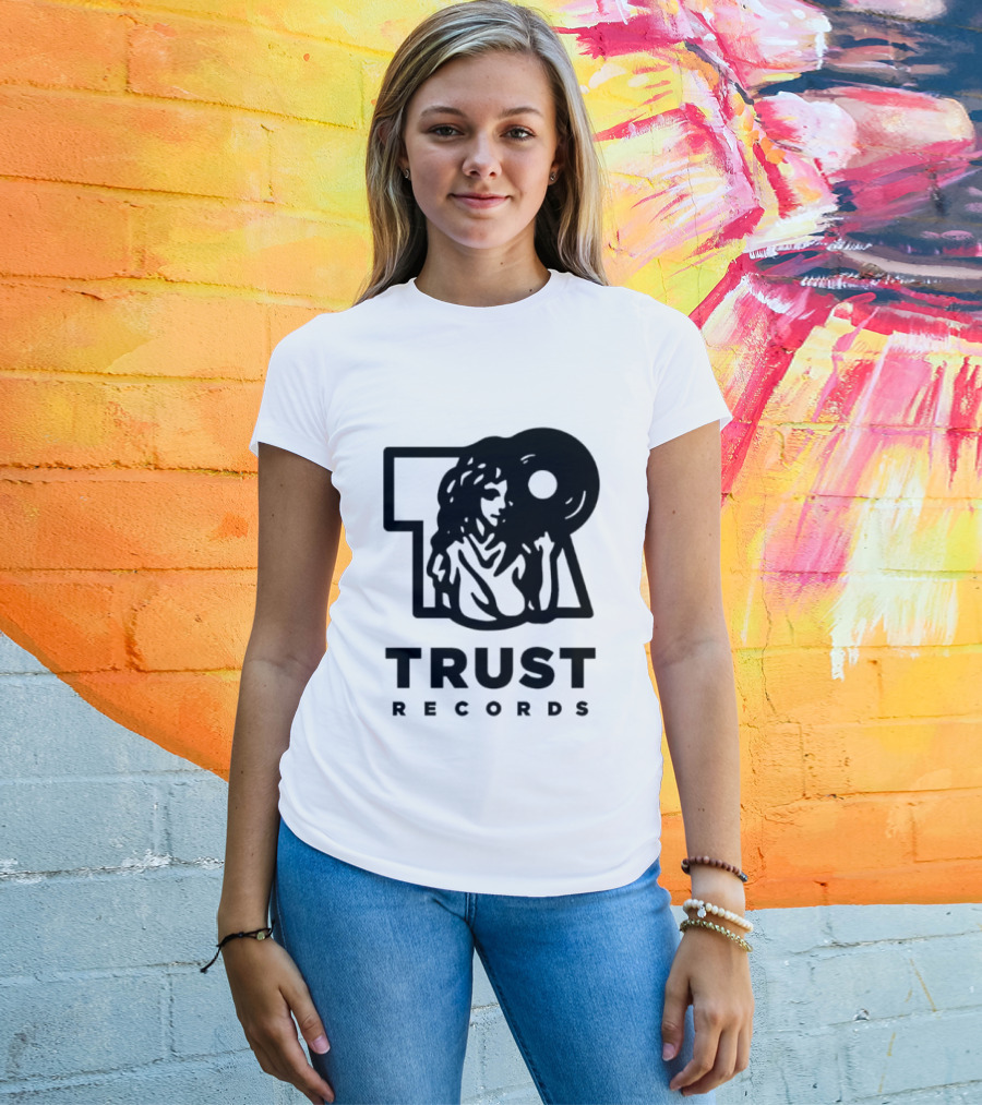 Trust Records Vinyl Spinning Woman T-Shirt