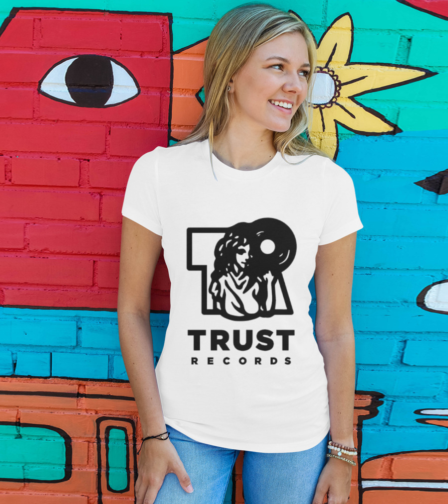 Trust Records Vinyl Spinning Woman T-Shirt