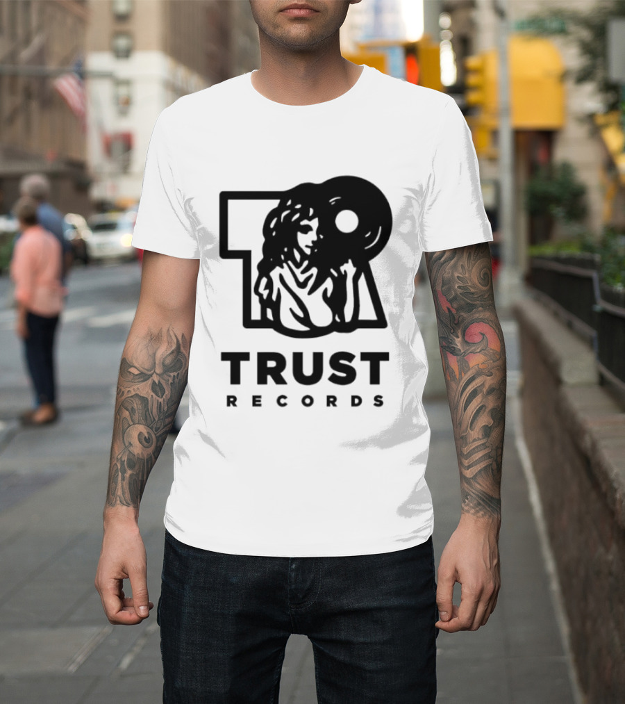 Trust Records Vinyl Spinning Woman T-Shirt