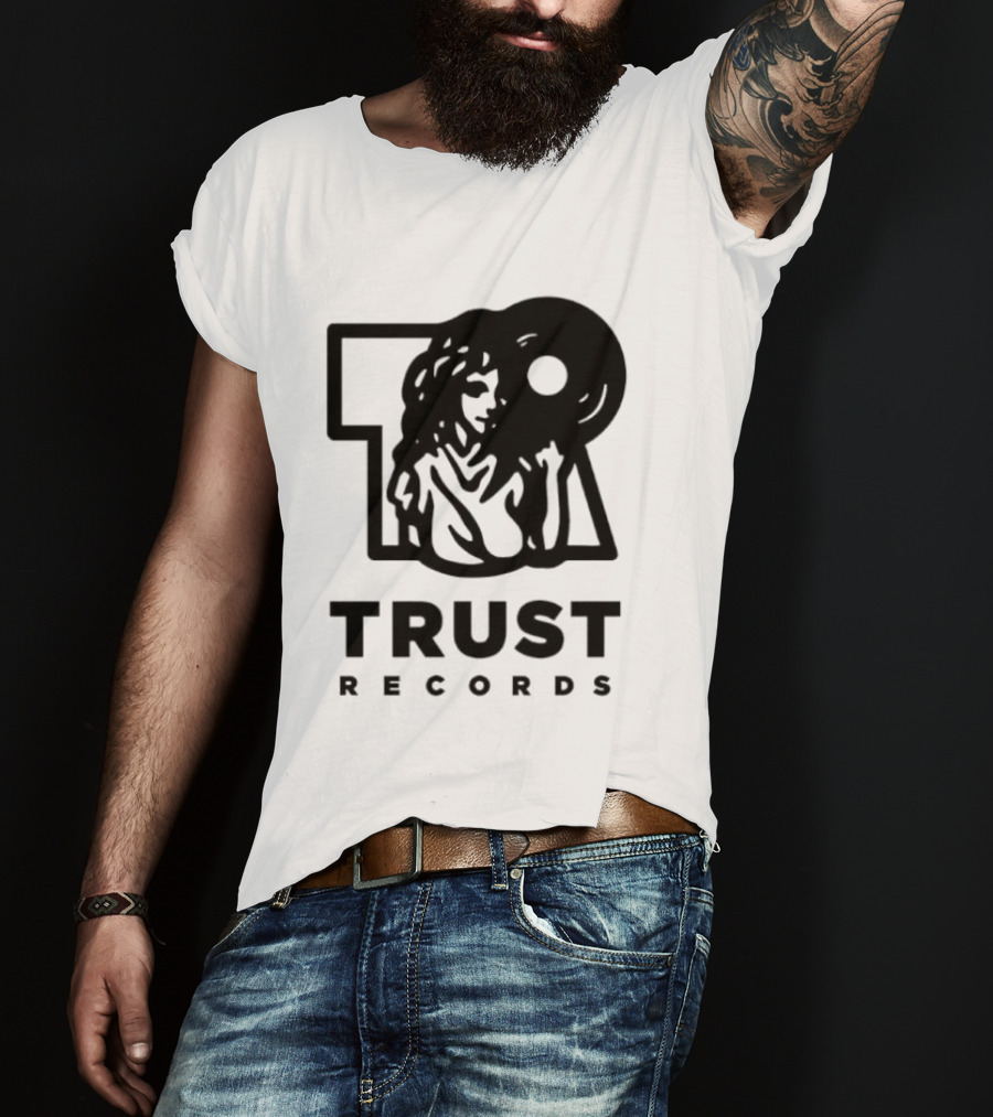 Trust Records Vinyl Spinning Woman T-Shirt